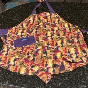 Colorful Wine Apron with Pockets. Reversible